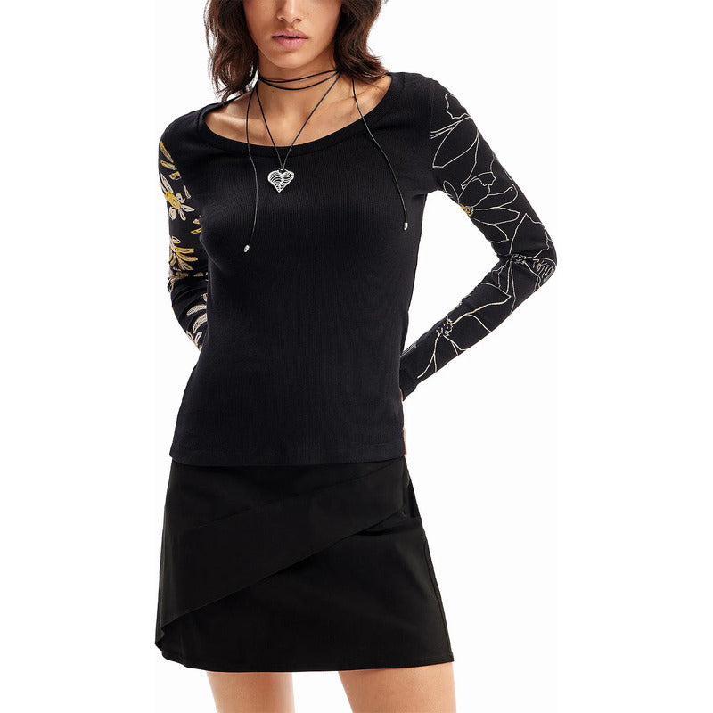 Blusa Casual Para Mujer Con Diseño Artístico Marca Desigual® Multicolor 24swtkac