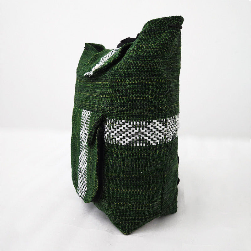 Mochila Artesanal Tejida Tipo Morral Con Bolsillo Frontal 10kg