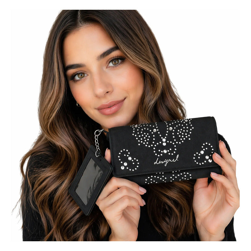 Cartera Con Tarjetero Para Mujer 25wayp46/2000 Desigual® Negro Floreado