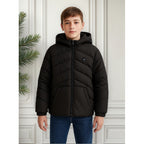 Chamarra Acolchada Para Niño Mod.7462 Marca Mayoral® Marrón Oscuro 10 Lisa