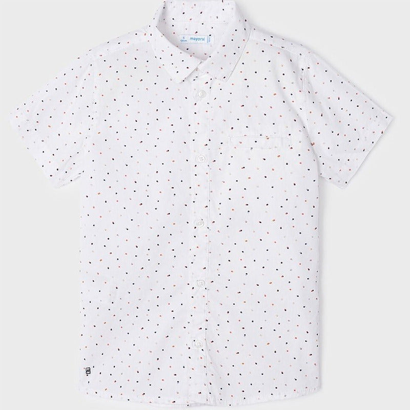 Camisa Para Niño Mod.3163 Marca Mayoral® Blanco Puntos 6