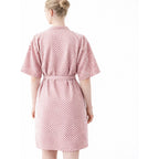 Bata Domino Suave Para Descanso / Baño Con Bolsillos Unisex Rosa Palo Dominó Unica