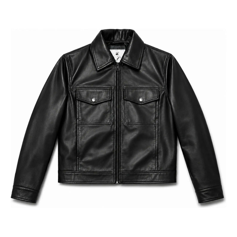 Chamarra Ligera De Vinipiel Dw90-vin9050 Greenlander® Negro Eg Lisa