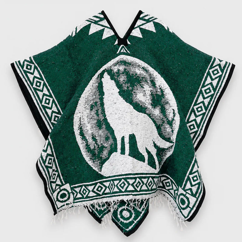 Jorongo Gaban Artesanal Mexicano Colores Lobo Verde Oscuro Lobo Xg