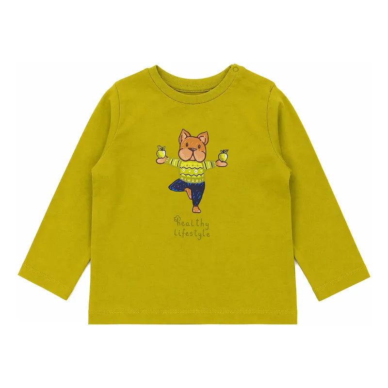 Playera Casual Para Bebé Mod.2015 Marca Mayoral® Aguacate Perrito 6 Meses Lisa