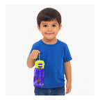 Botella 2 En 1 Tapa De Boquilla Y Popote Con Asa 650ml
