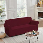 Cubre Sala Set 3 Piezas Estirable Ajuste Perfecto Blank &co® Vino Geométrico