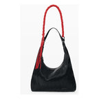 Bolso Mediano Con Relieves Mod. 26saxp54/2000 Desigual® Negro Relieves Níquel Rojo