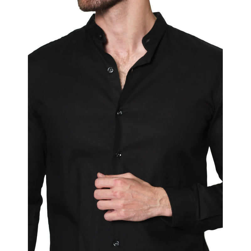Camisa De Hombre Cuello Mao Mod.b31302 Marca Bobois®