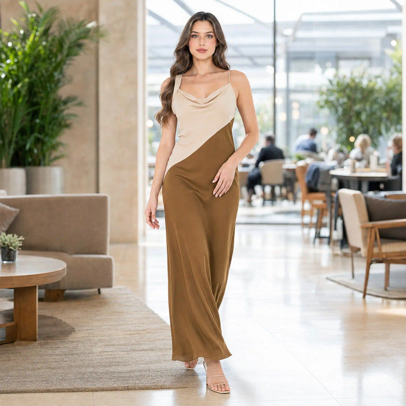Vestido Largo Para Mujer Mod. Ve01642 Marca Ferriano® Multicolor Lisa G