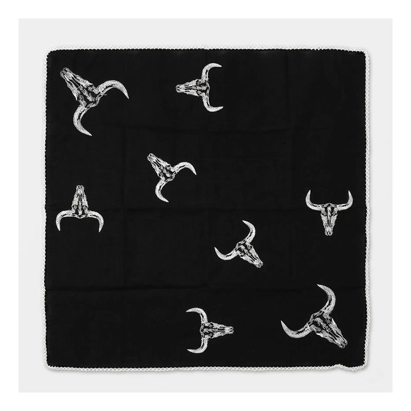 Pañuelo Multiusos Ligero Diseño Tradicional 55x55cm Negro Toros Unitalla