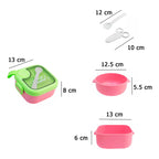 Contenedor Lunch Box Hermético Tapa Divisiones 5 Pzas 750ml