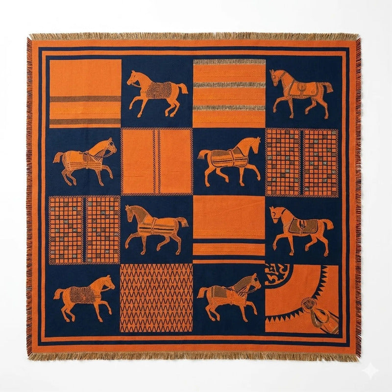 Chalina Chal Casual Suave Para Mujer 130x130cm Multiusos Multicolor Caballos Unitalla