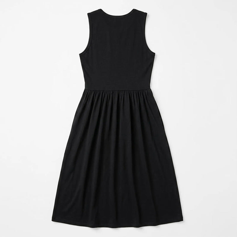 Vestido Largo Maxi Casual Para Mujer Mkmv0091 Makn & Co® Negro Lisa G
