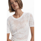 Blusa Ligera Para Mujer 25swtk97/1000 Marca Desigual® Blanco Geométrico S