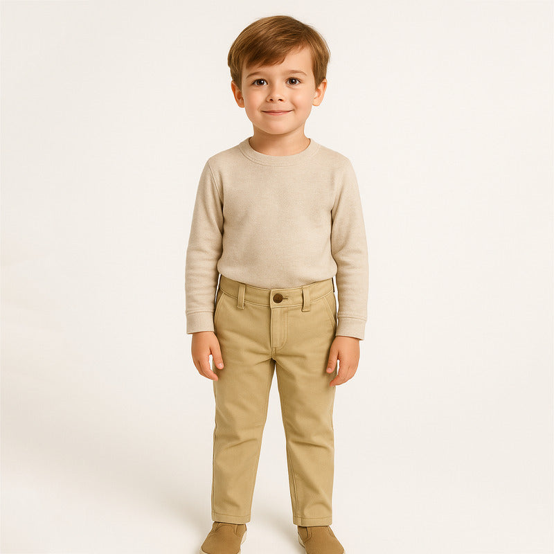 Pantalón Casual Para Niño Mod.512 Marca Mayoral® Caqui Liso 3