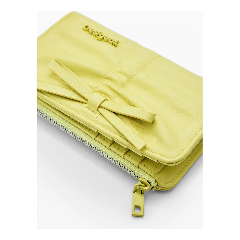 Cartera Con Fruncido Para Mujer Mod.26sayp Desigual® Amarillo Liso