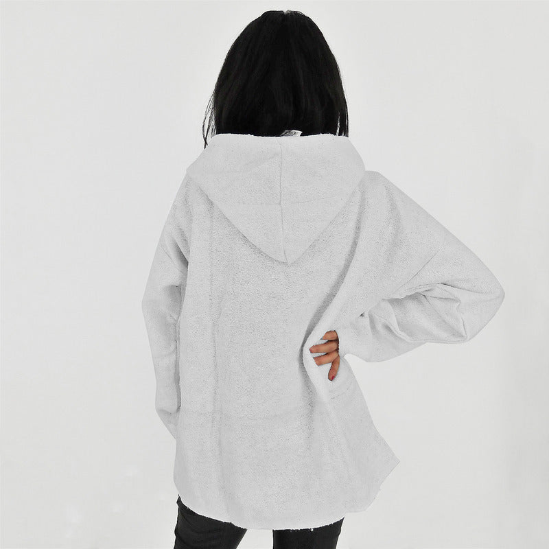 Suéter Poncho Canguro Artesanal Hoodie Acrilico Colores