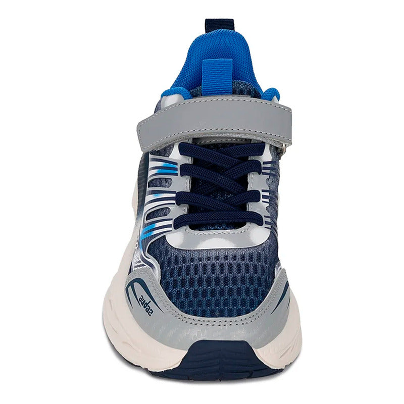 Tenis Deportivo Para Niño Mod.205600e Marca Coqueta Y Audaz® Azul Acero Lisa 21 Mx