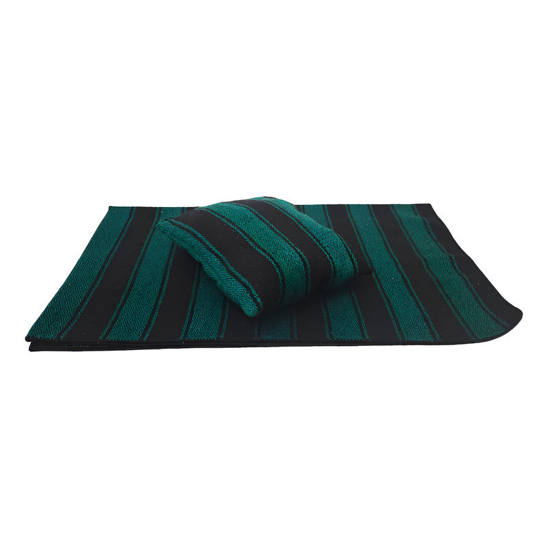 Frazada De Viaje Artesanal Con Almohada Set De Descanso
