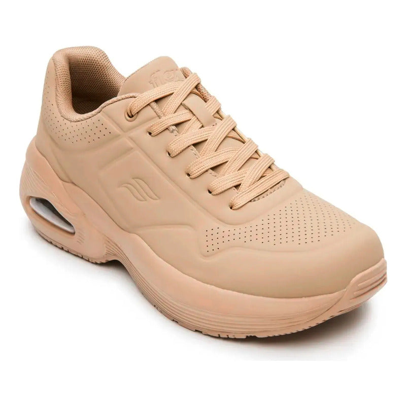 Tenis Con Cápsula De Aire Para Dama Mod.131501 Marca Flexi® Marrón Lisa 23 Mx