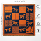 Chalina Chal Casual Suave Para Mujer 130x130cm Multiusos Multicolor Caballos Unitalla