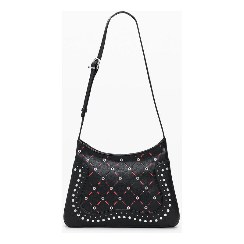 Bolso Efecto Piel Troquelado Mod. 25waxp38/2000 Desigual® Negro Troquelado Níquel