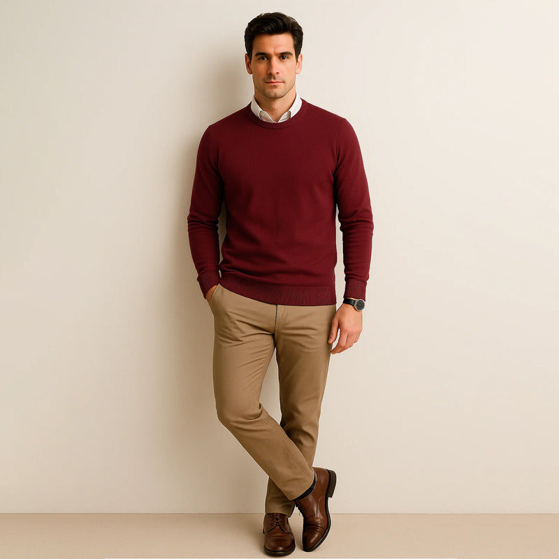 Suéter Para Hombre Básico De Punto Fino E55301 Marca Bobois®