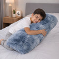 Almohada Abrazable Peluda 110cm X 40 Cm Marca Pillow Lart® Azul Oscuro