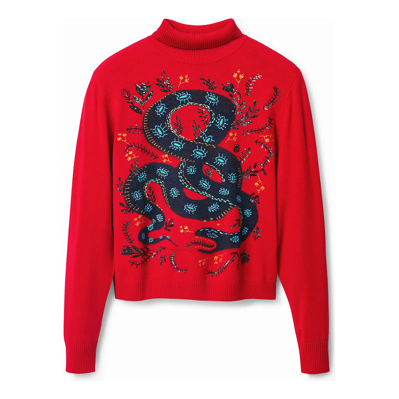 Suéter Casual Para Mujer Estampado Original Marca Desigual® Multicolor 22wwjf20