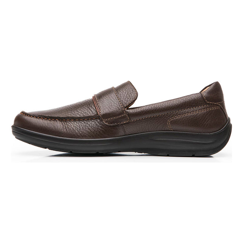 Zapato Mocasín Driver Para Caballero Mod.415907 Marca Flexi® Chocolate Lisa 27,5 Mx