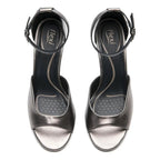 Sandalias Tacón 8.5cm Formales Para Dama Estil.140503 Flexi® Antimonio Brillante 25.5 Mx