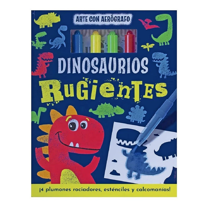 Libro Para Colorear Dinosaurios Rugientes Arte Con Aerógrafo