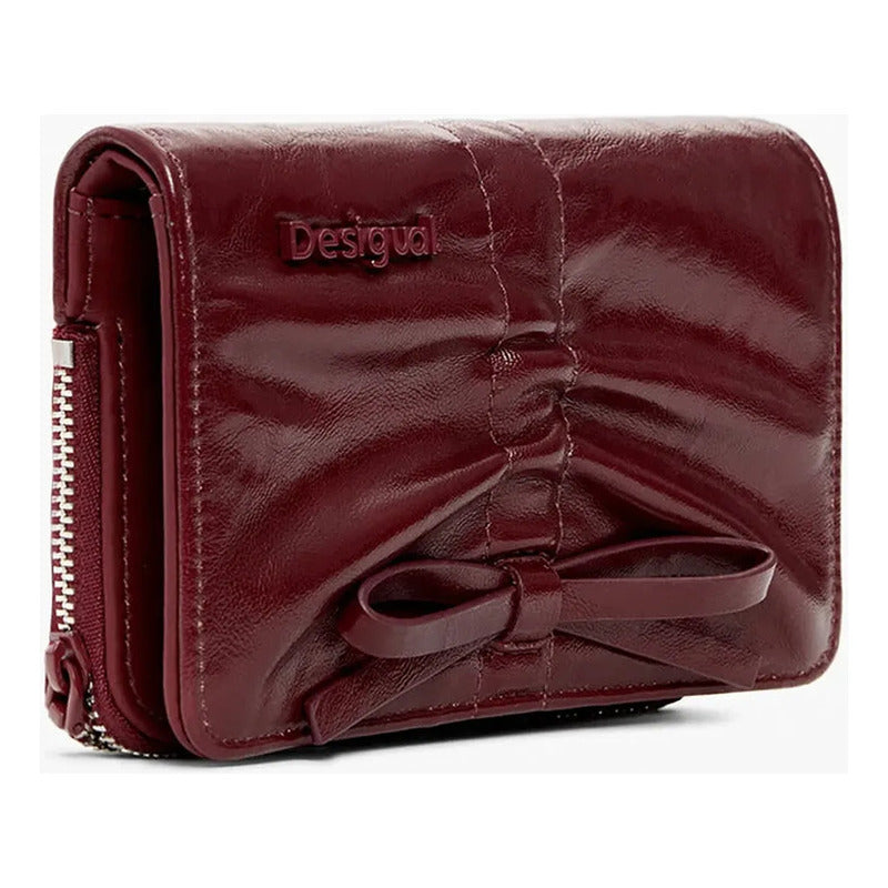 Cartera Con Fruncido Para Mujer Mod.26sayp Desigual® Vino Liso
