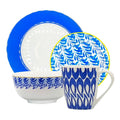 Vajilla Redonda De Porcelana 16pz 4 Personas Love&lemons® Azul