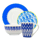 Vajilla Redonda De Porcelana 16pz 4 Personas Love&lemons® Azul