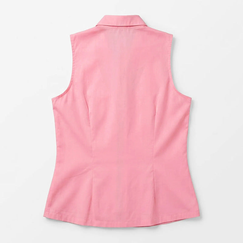 Blusa Cuello Camisero Lazos Frontales 2425 London Fashion® Rosa Lisa G