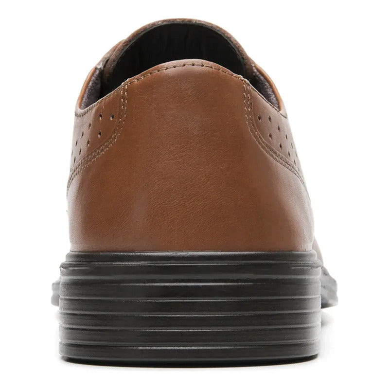 Zapato Derby Semivestir Para Hombre Mod.406401 Marca Flexi® Tan Lisa 25,5 Mx