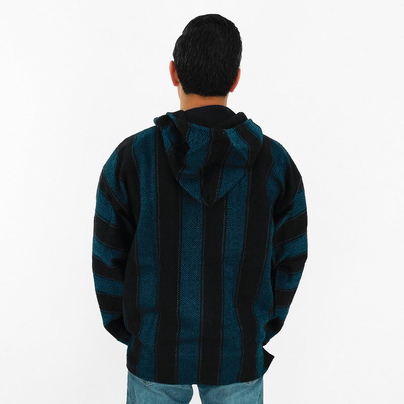 Suéter Poncho Canguro Artesanal Hoodie Acrilico Colores