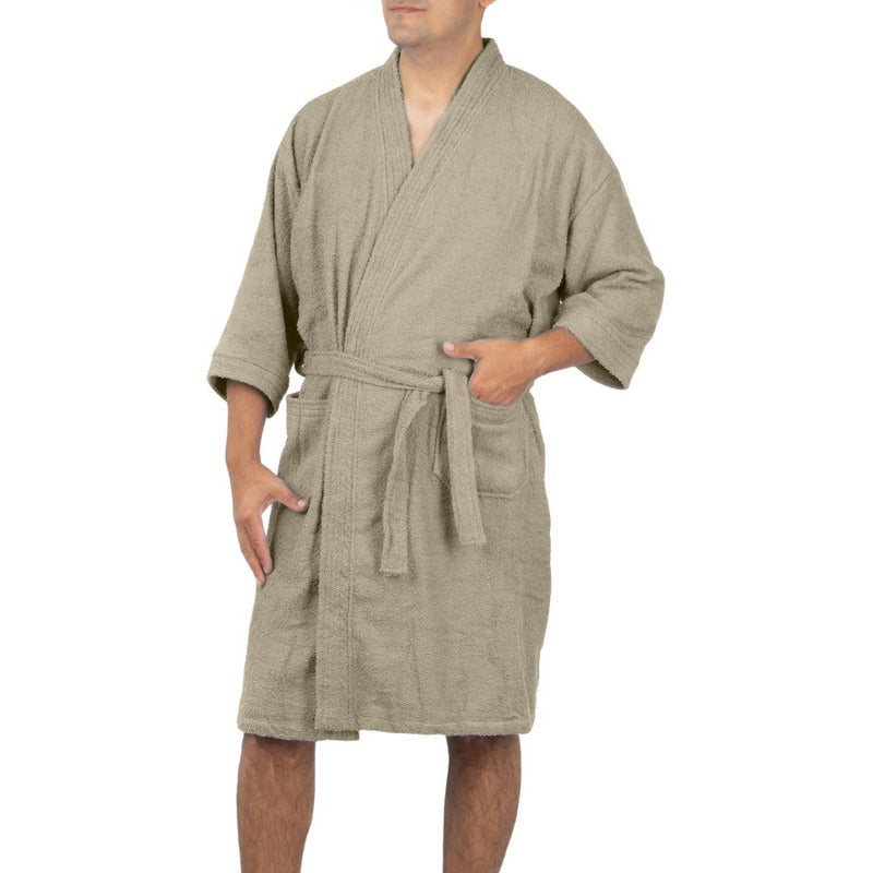 Bata De Baño Unisex Absorbente Unitalla Tela Suave Ligera