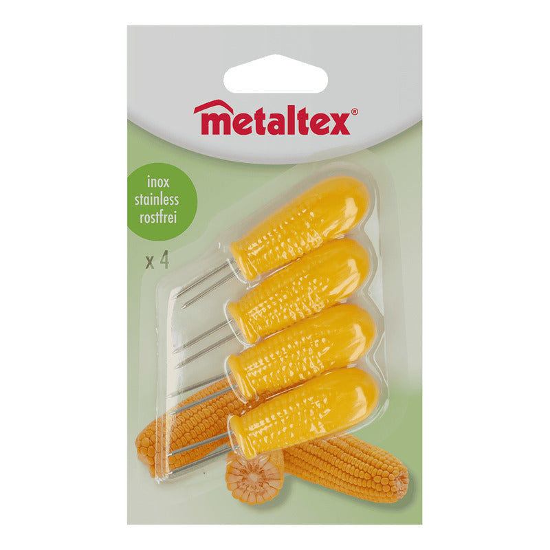 Tenedores Pinchos Para Elote 4pz Mod.259807 Metaltex® Naranja Claro