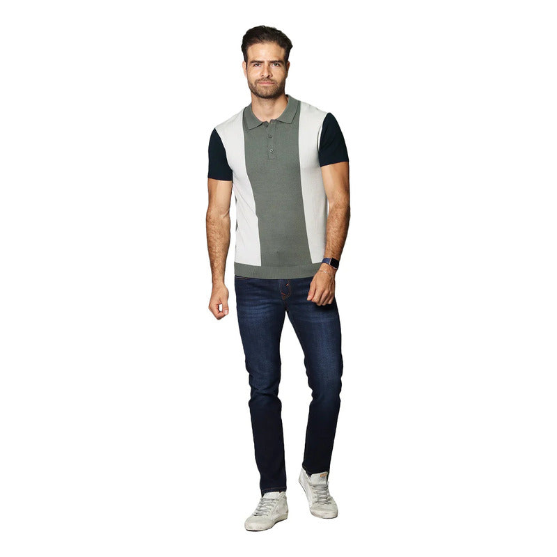 Playera De Hombre Manga Corta Mod.a35455 Marca Bobois®