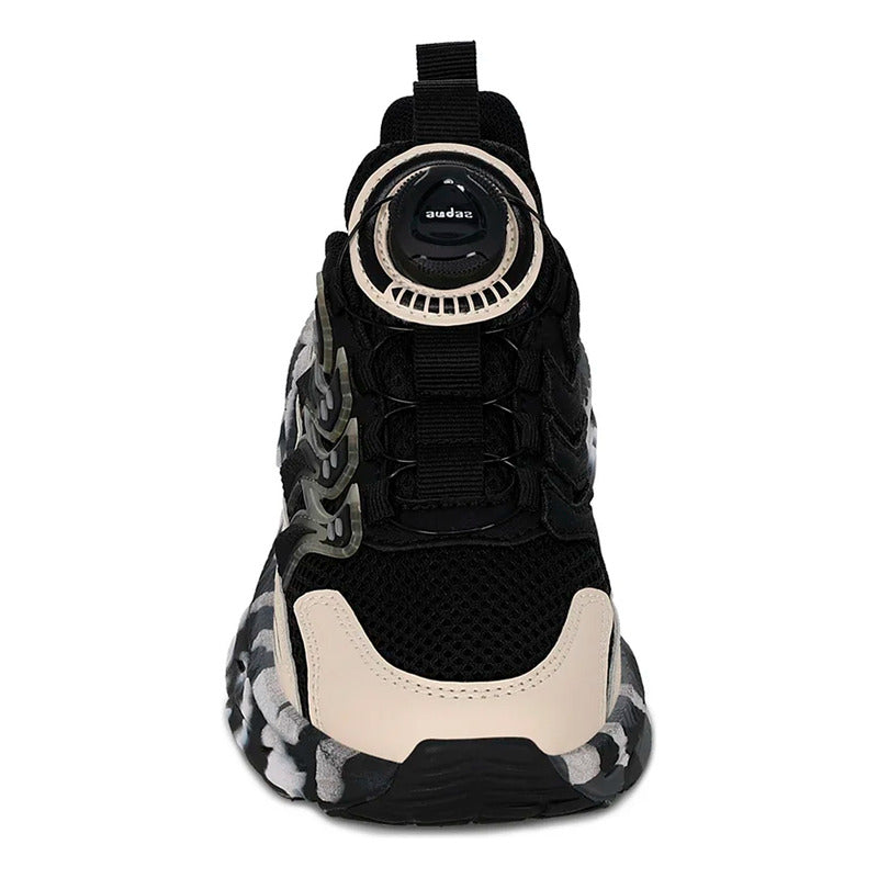 Tenis Casual Para Niño Mod.205601a Marca Coqueta Y Audaz® Negro Geométrico 18 Mx