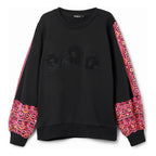 Sudadera Mangas Bordadas Para Mujer 24swsk29/2000 Desigual® Xl Negro Bordado