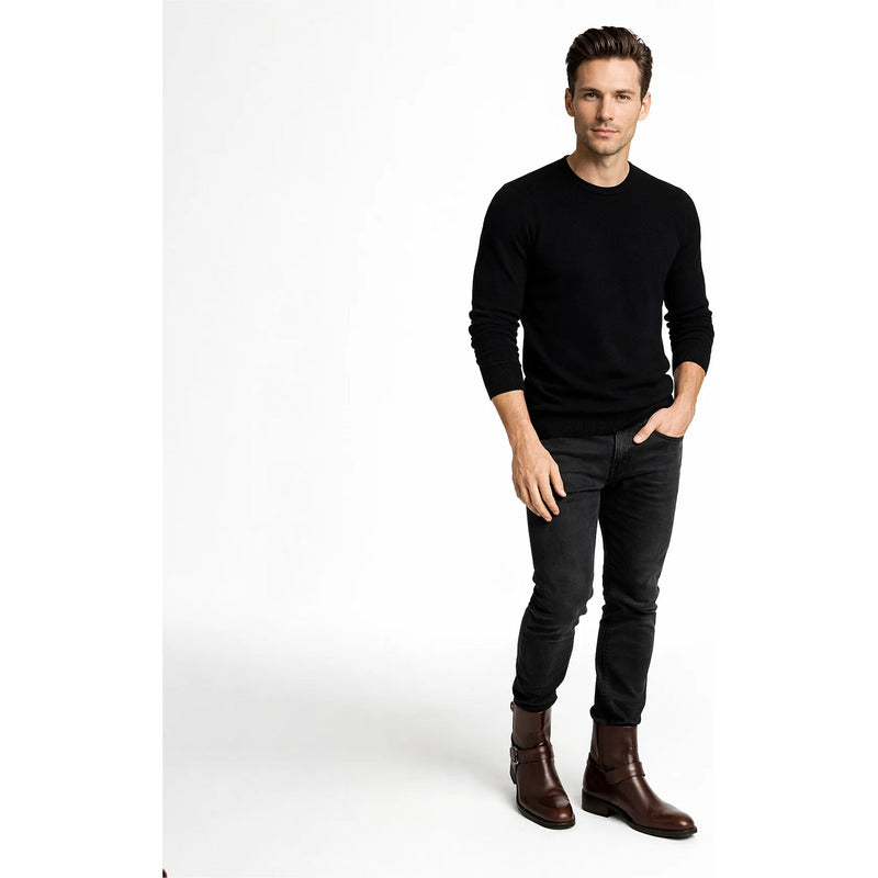 Botín Tipo Vaquero Para Hombre Mod. L2126562 Marca Levi's® Cafe Liso 28,5 Mx