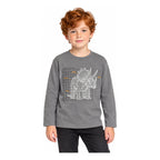 Playera De Niño Triceratops Fluorescente 4088 Marca Mayoral® Gris Triceratops 8 Años Lisa
