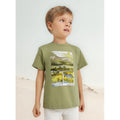 Playera Casual Comoda Para Niño Marca Mayoral® Verde Claro Safari 2 Estampa Localizada