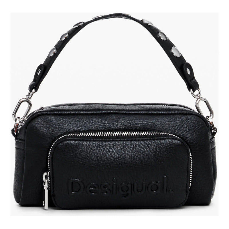 Bolsa Crossbody Multibolsillo Mod.24waxp33/2000 Desigual® Negro Lisa Níquel
