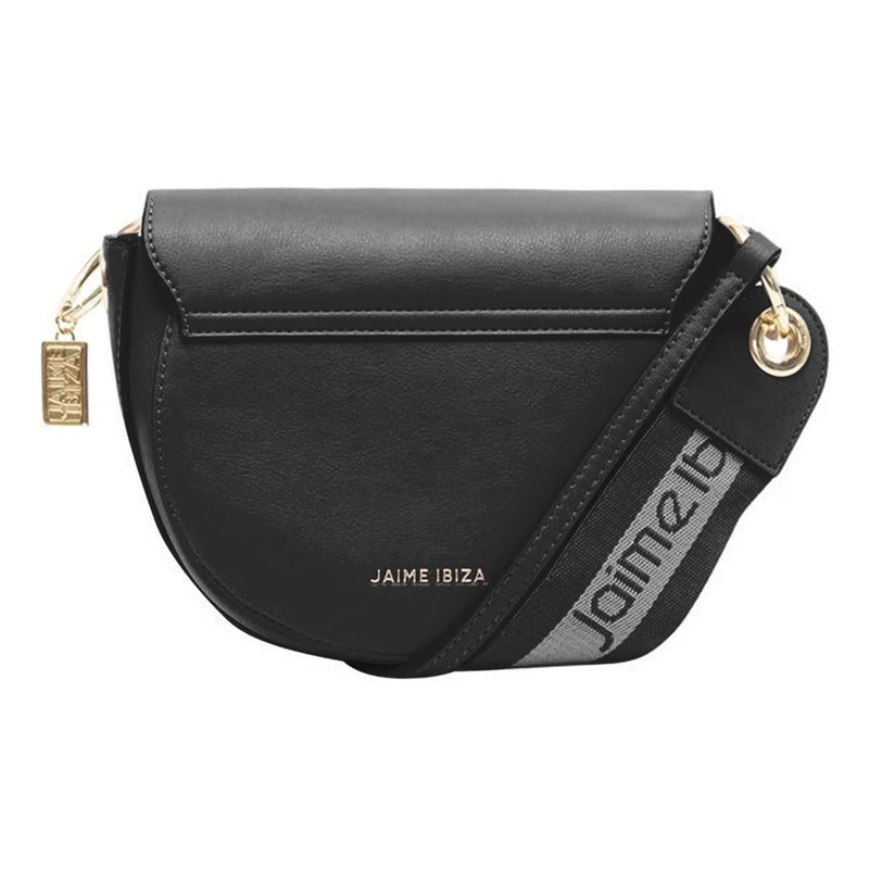 Bolsa Crossbody Para Mujer Mod. Ji 2123 Marca Jaime Ibiza® Negro Lisa Níquel