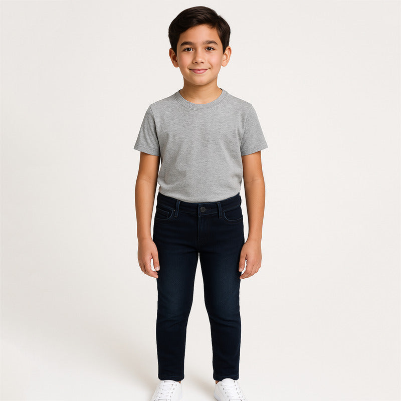 Pantalón Mezclilla Para Niño Mod.7585 Marca Mayoral® Azul Oscuro Liso 12
